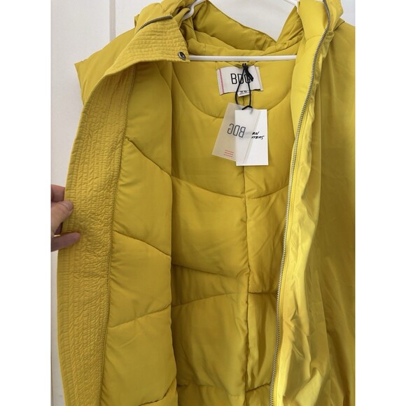 BDG Unisex Yellow Oversized Vest RECYCLED COCOON PUFFER Hood Pockets Hip Hop NWT - Picture 10 of 13